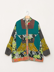 The Narmada Quilted Patchwork Kantha Jacket