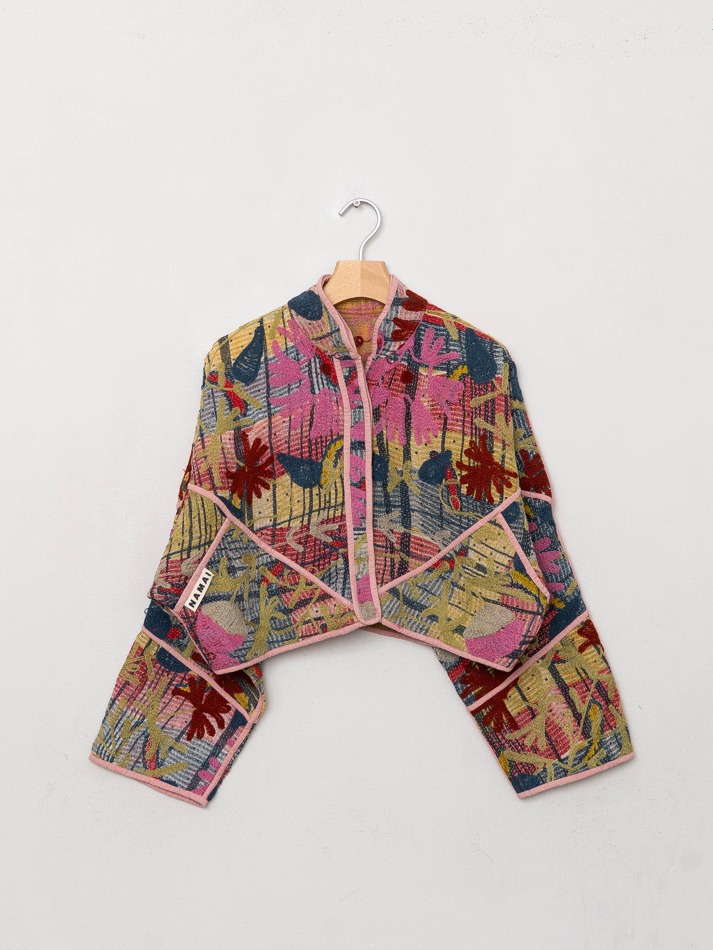 The Kaira Cropped Suzani Quilted Kantha Jacket