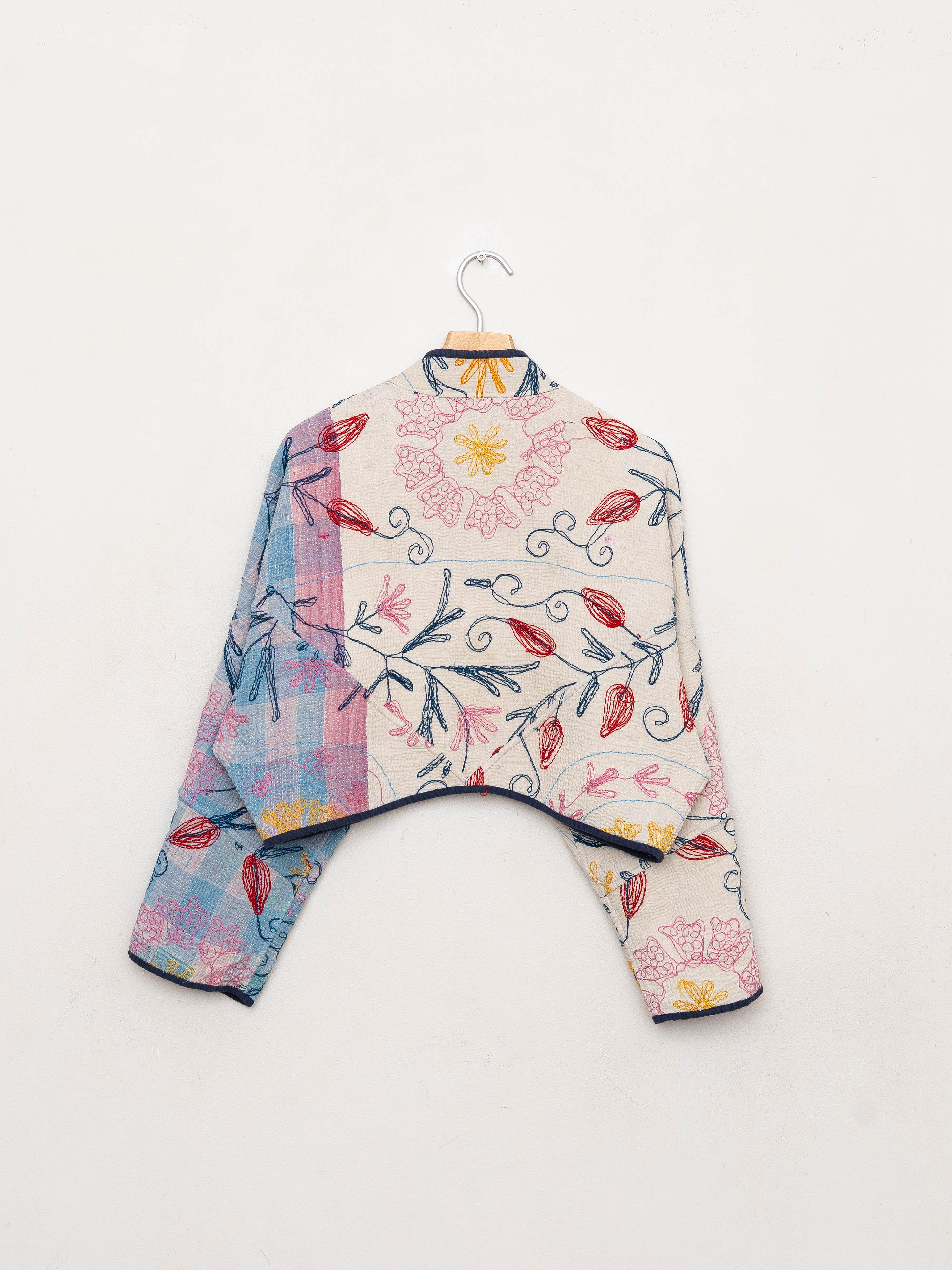 The Kaira Cropped Suzani Quilted Kantha Jacket
