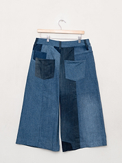 The Bindu Denim Bermuda Culotte Pant - Large
