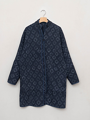 The Sai Quilted Indigo Kantha Coat