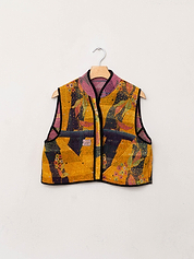 The Kaira Quilted Patchwork Kantha Vest