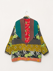 The Narmada Quilted Patchwork Kantha Jacket