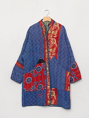 The Sai Quilted Patchwork Kantha Coat