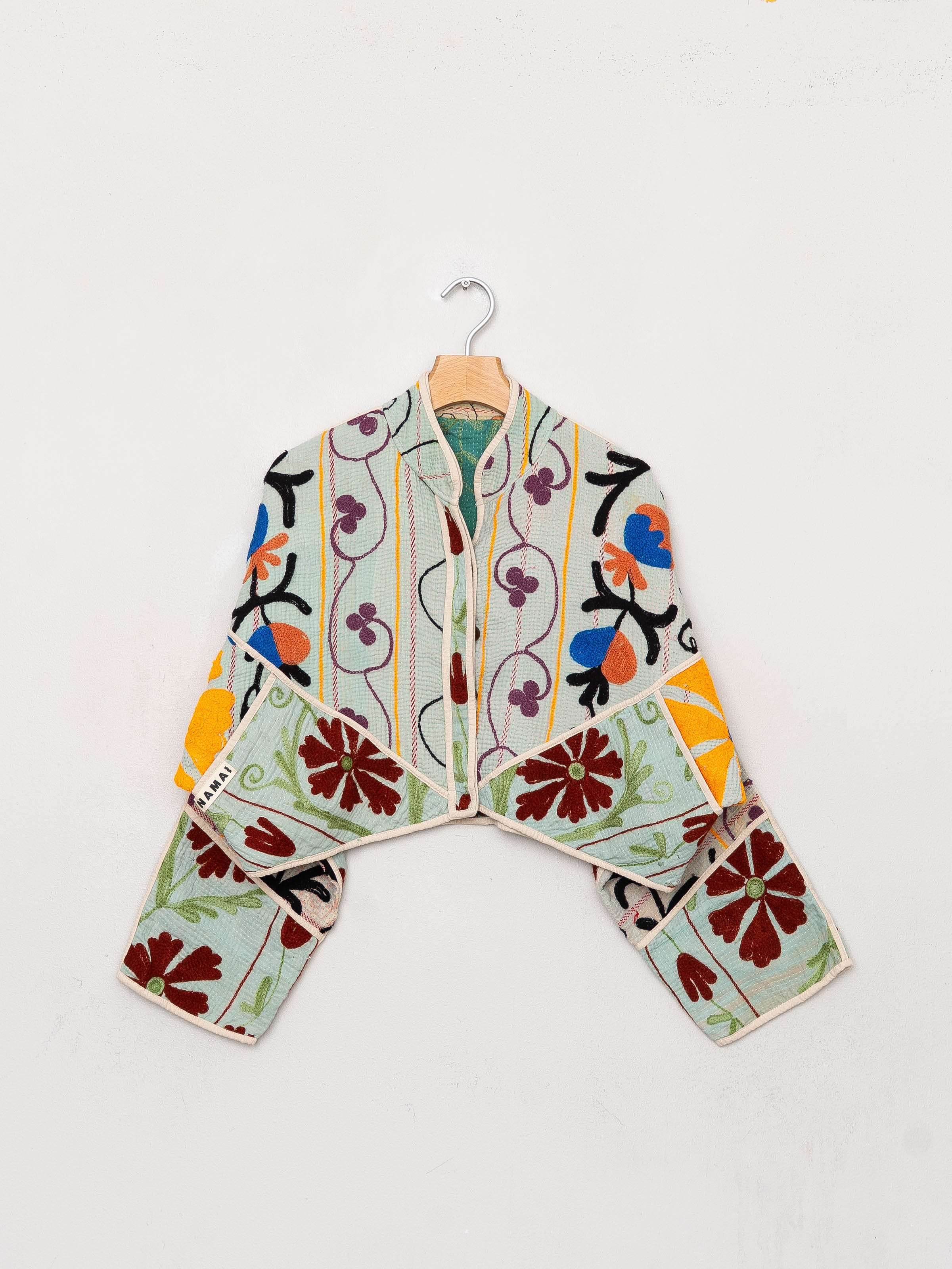 The Kaira Cropped Suzani Quilted Kantha Jacket