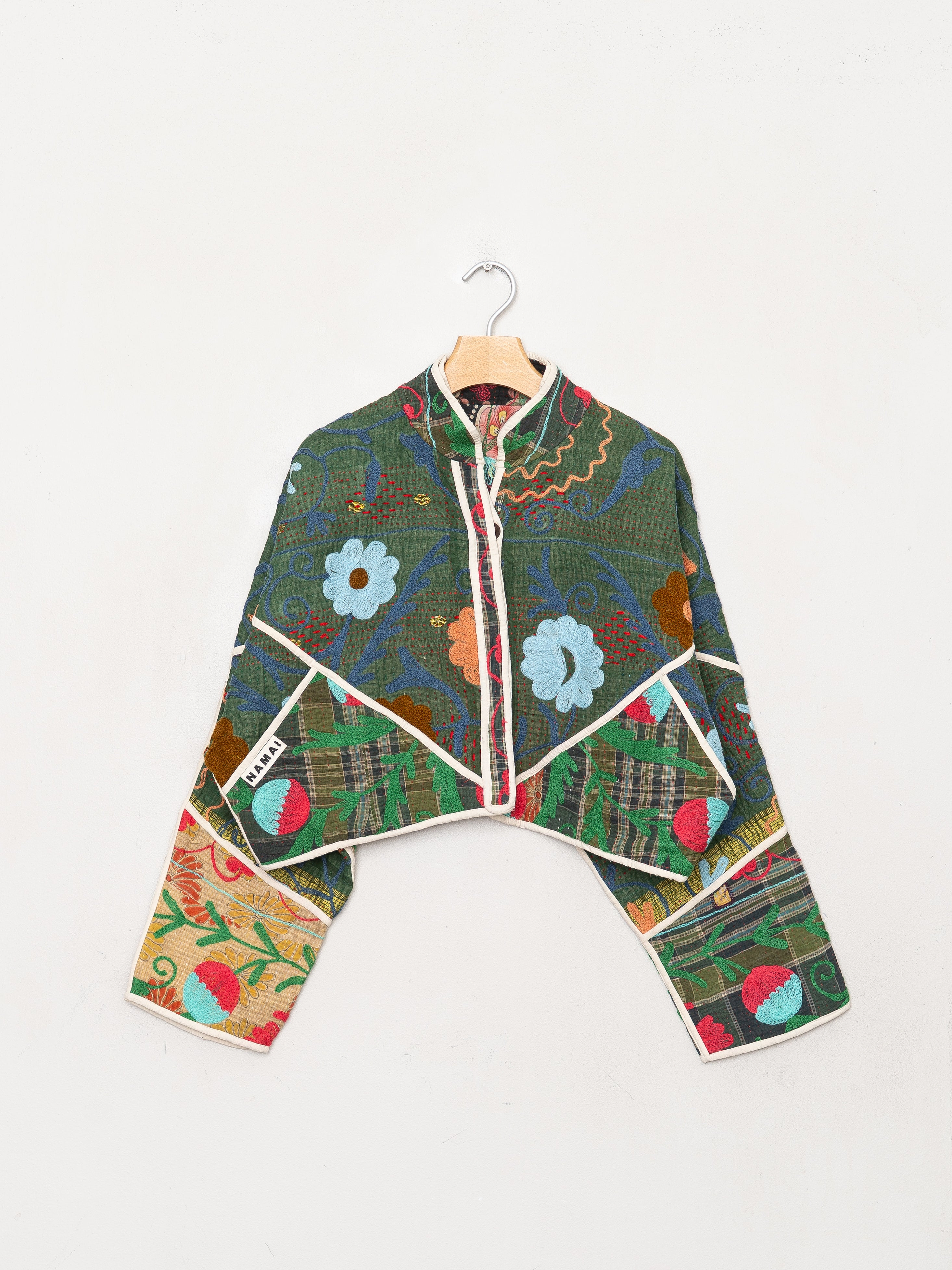 The Kaira Cropped Suzani Quilted Kantha Jacket
