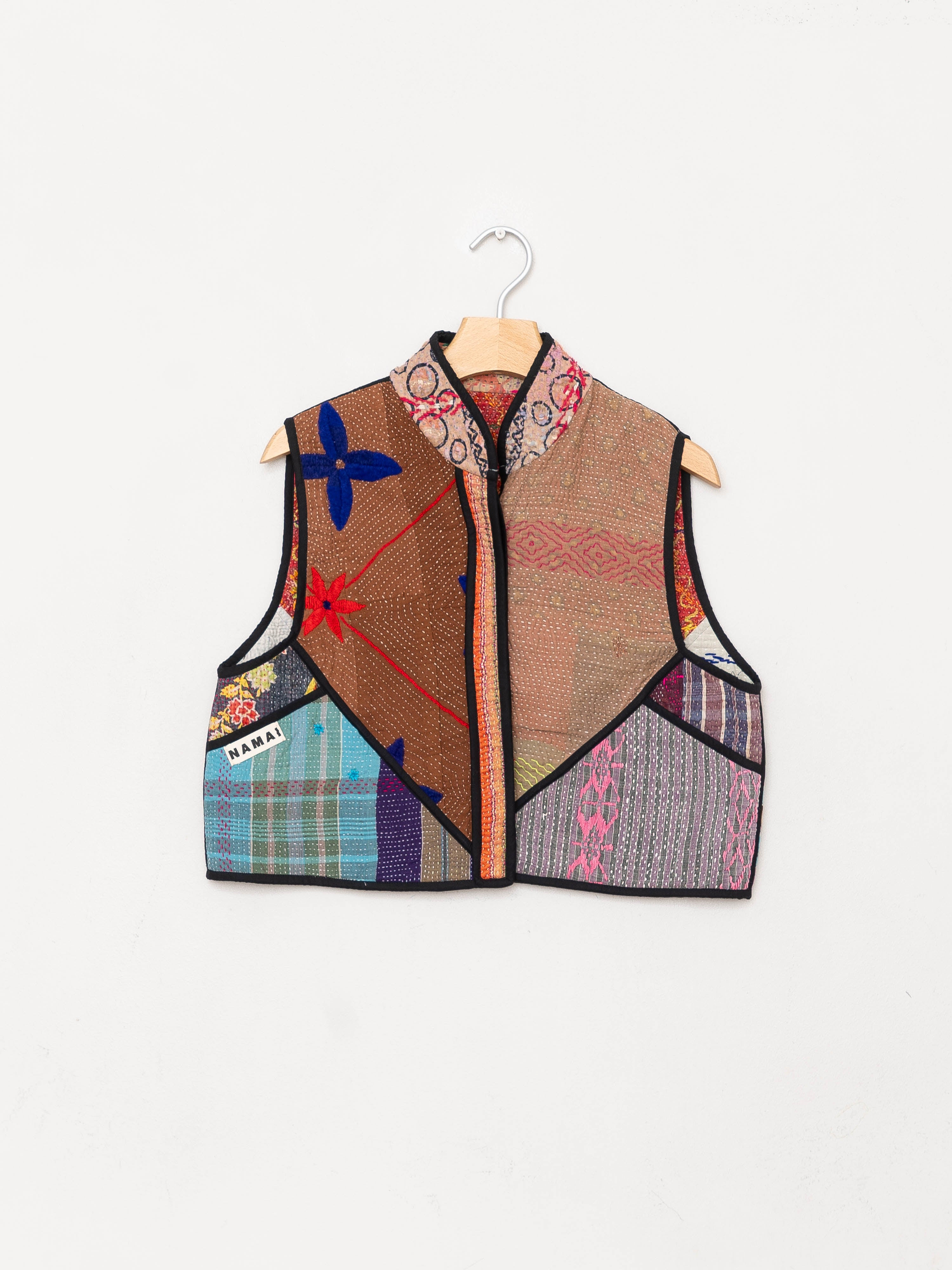 The Kaira Quilted Patchwork Kantha Vest