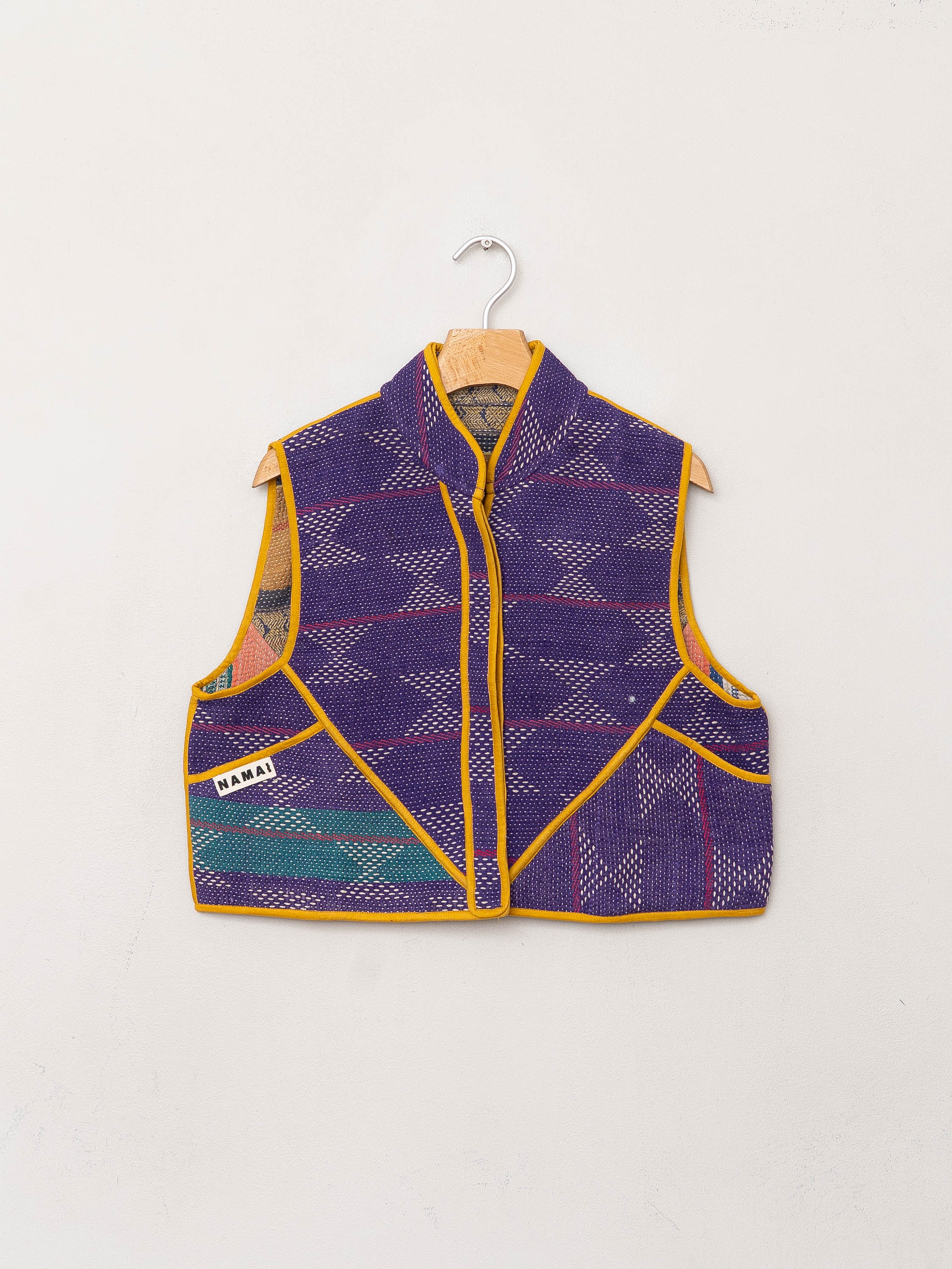 The Kaira Quilted Patchwork Kantha Vest