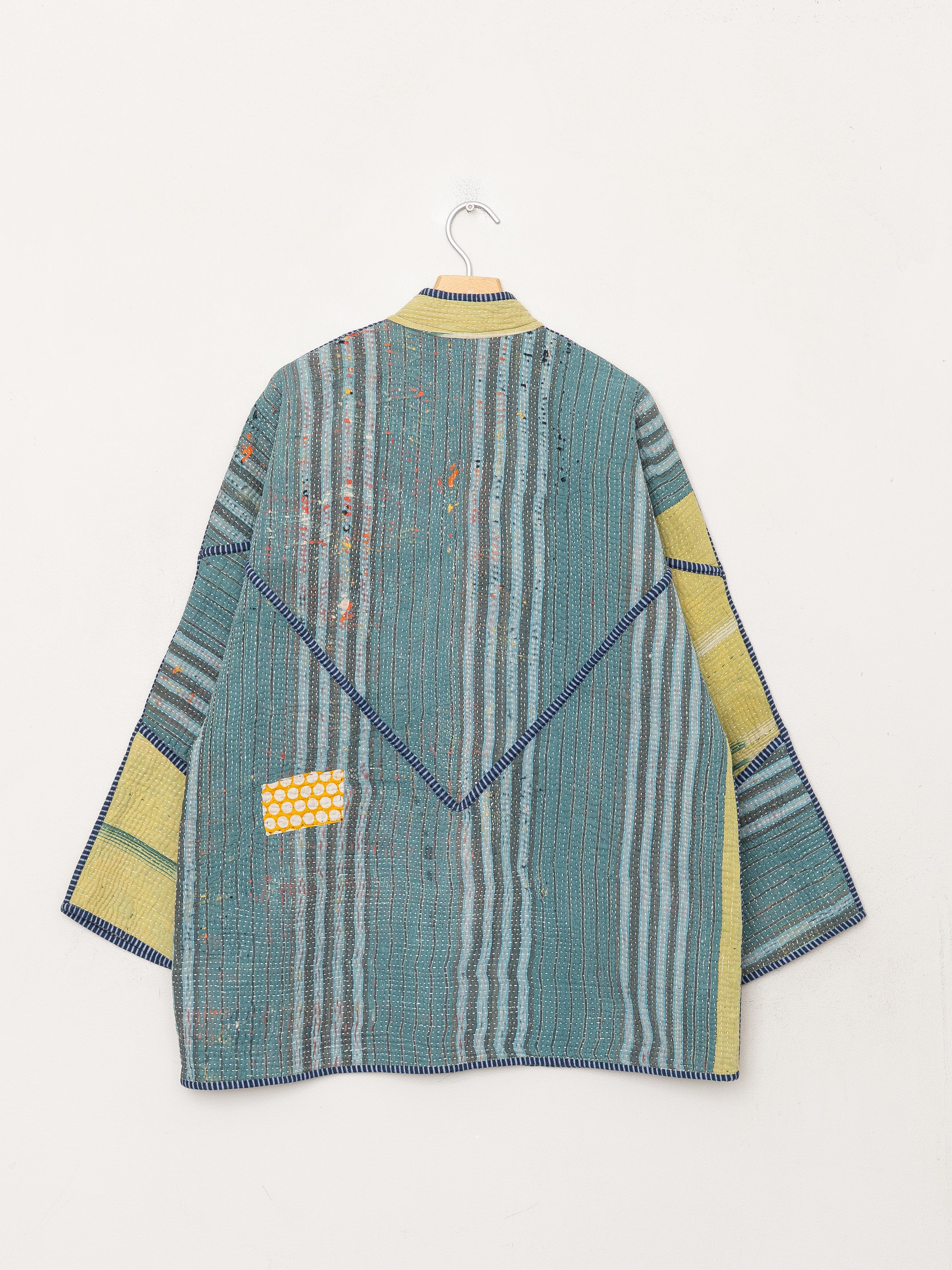 The Narmada Quilted Patchwork Kantha Jacket
