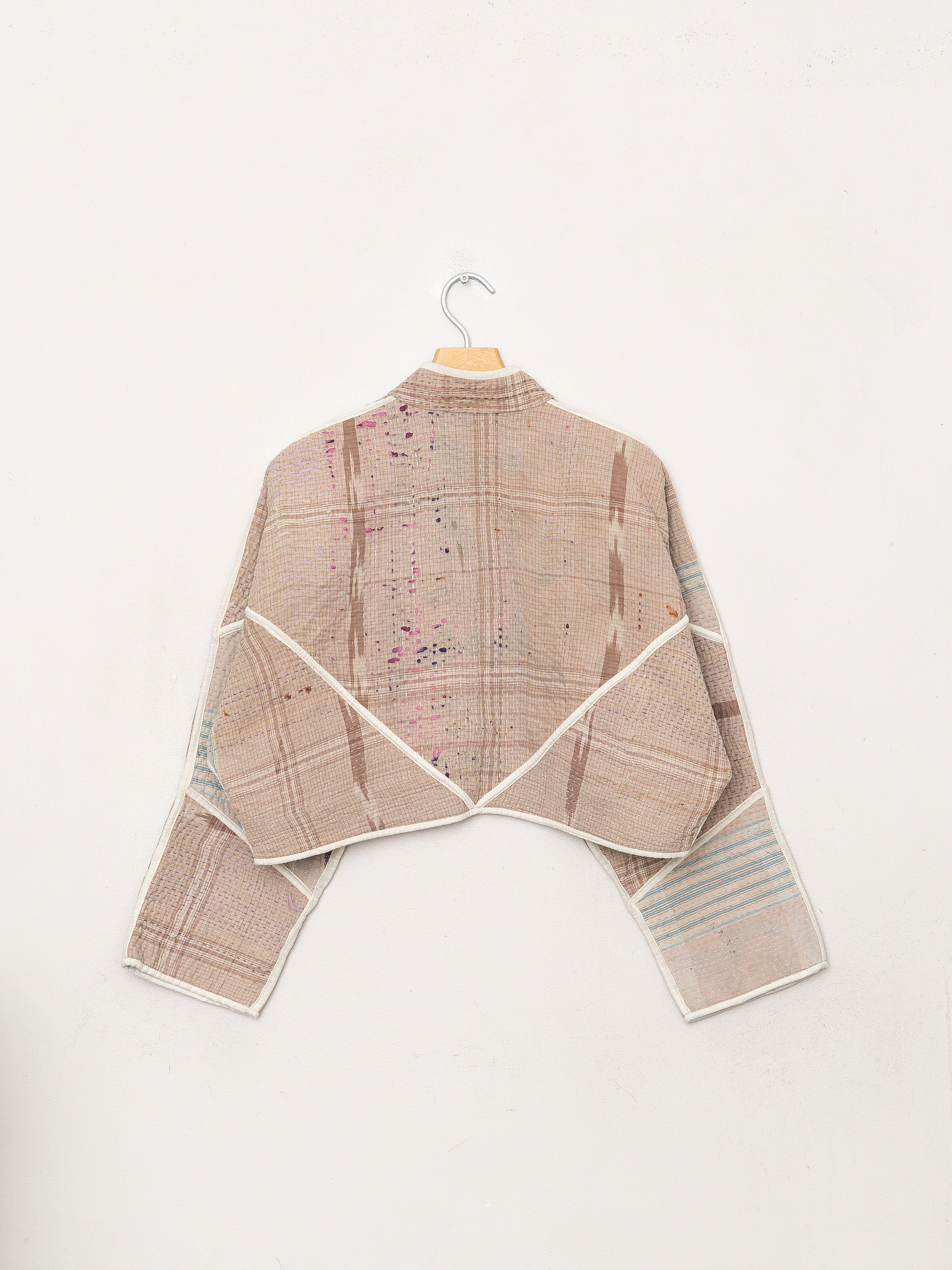 The Kaira Cropped Quilted Patchwork Kantha Jacket