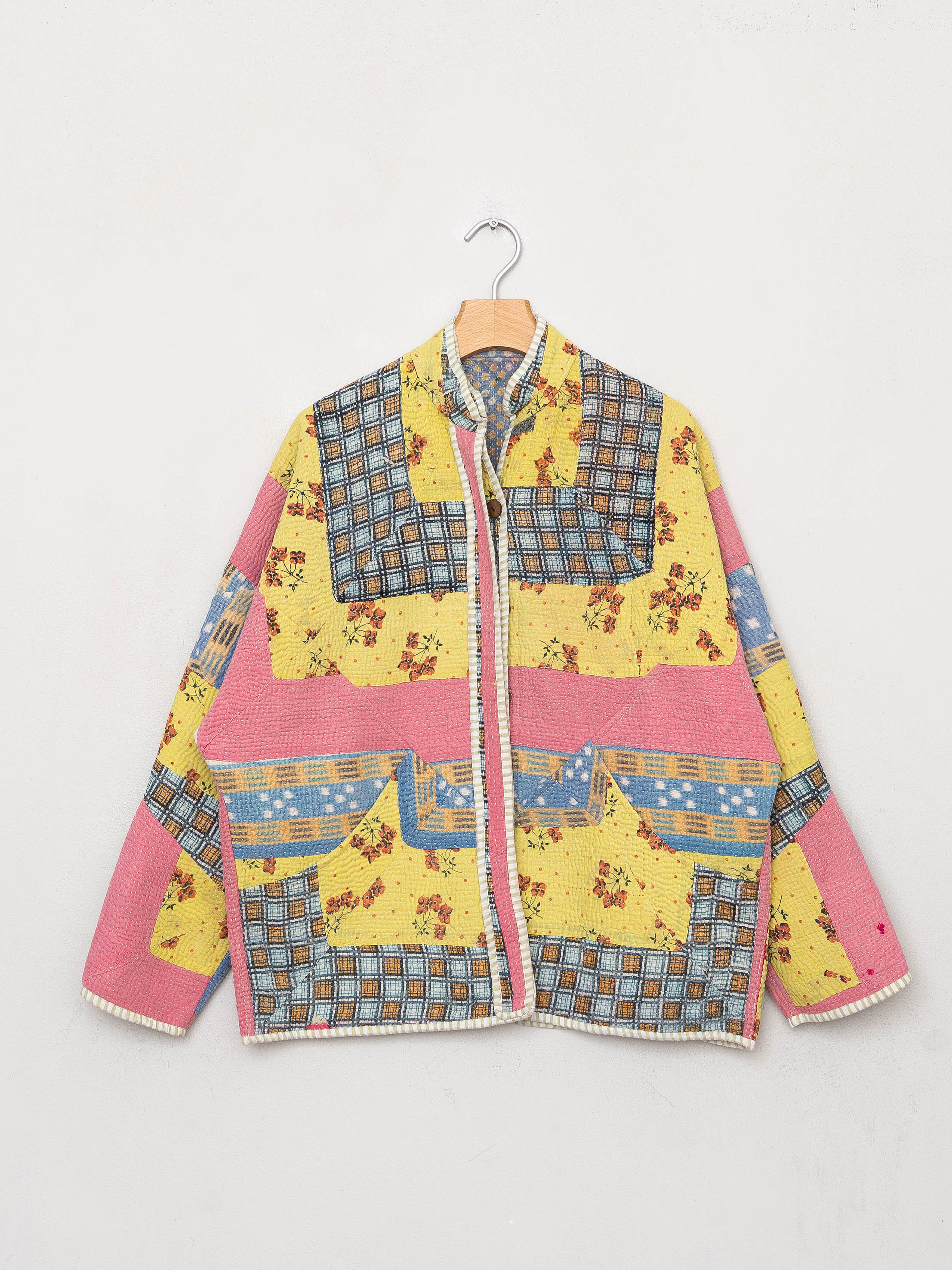 The Ladhiya Quilted Patchwork Kantha Jacket
