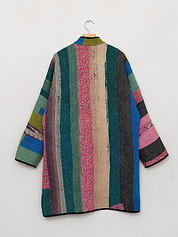 The Sai Quilted Patchwork Kantha Coat