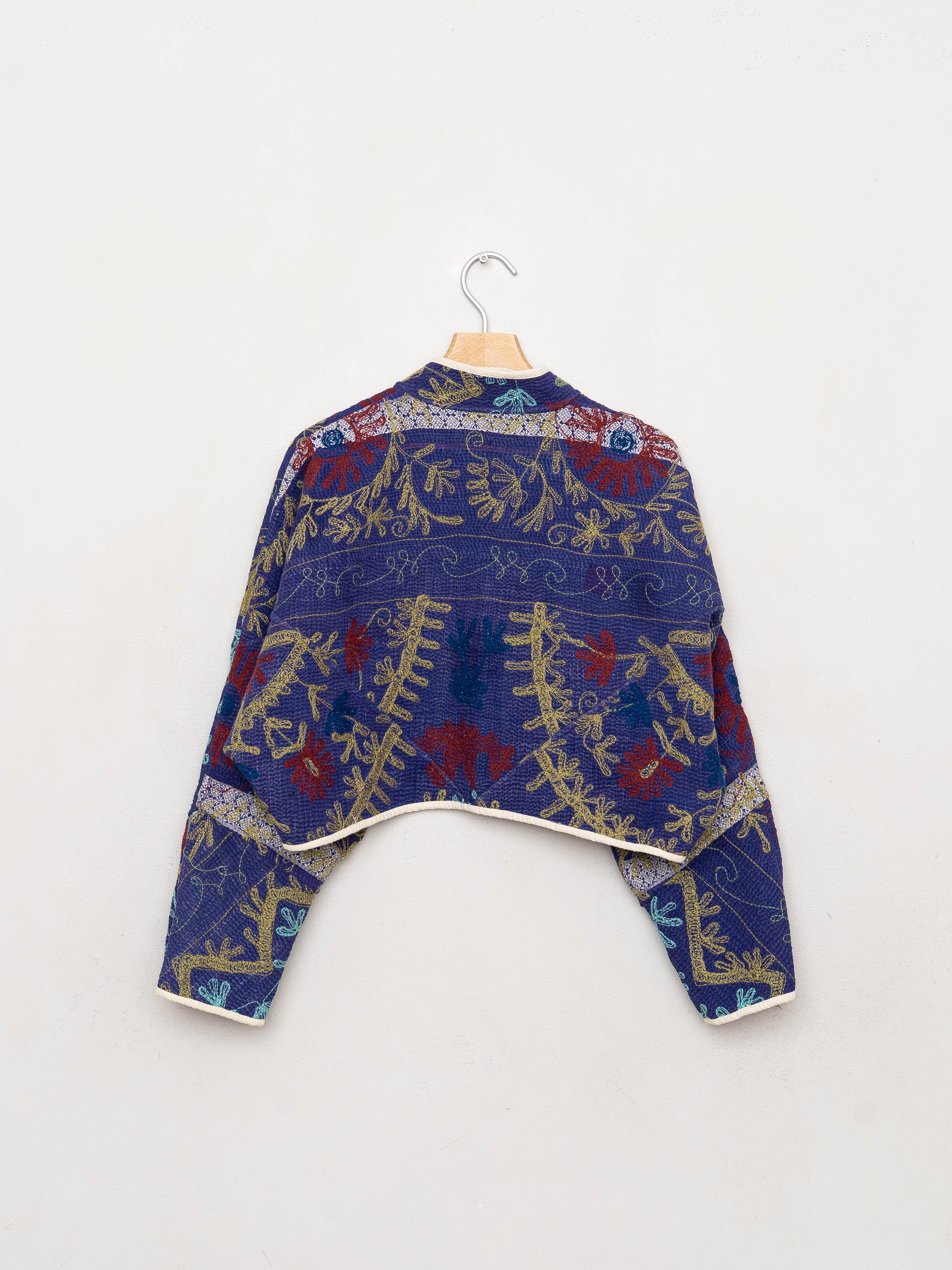 The Kaira Cropped Suzani Quilted Kantha Jacket