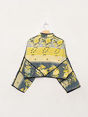 The Kaira Cropped Quilted Patchwork Kantha Jacket