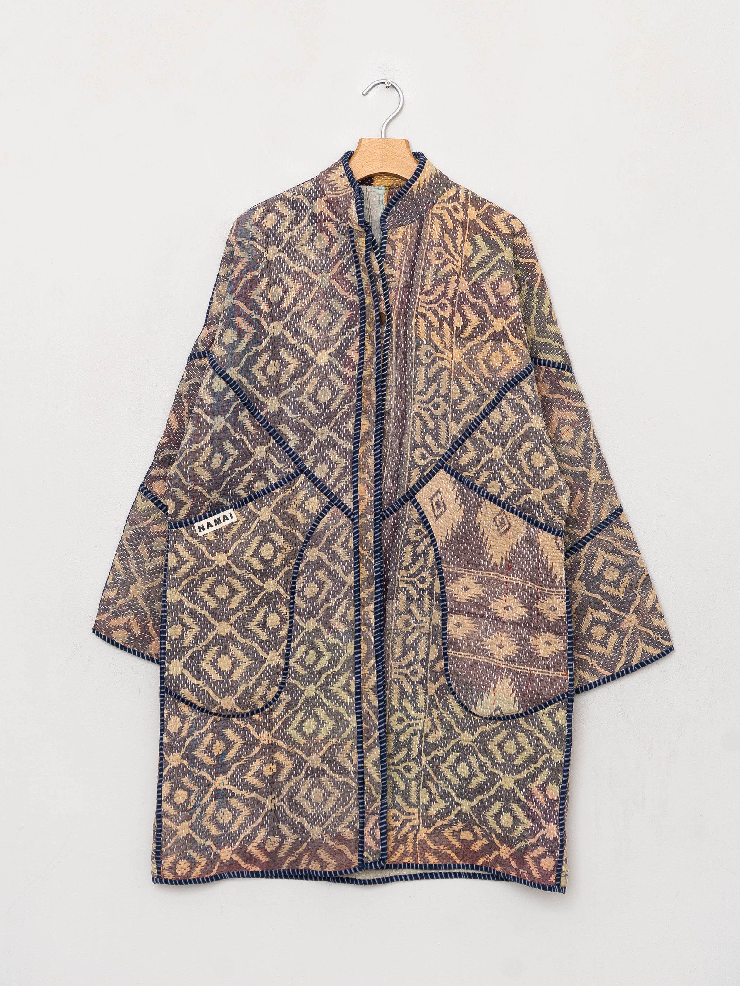 The Sai Quilted Patchwork Kantha Coat