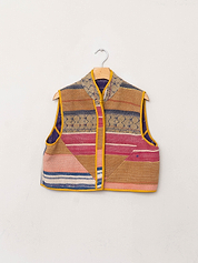 The Kaira Quilted Patchwork Kantha Vest