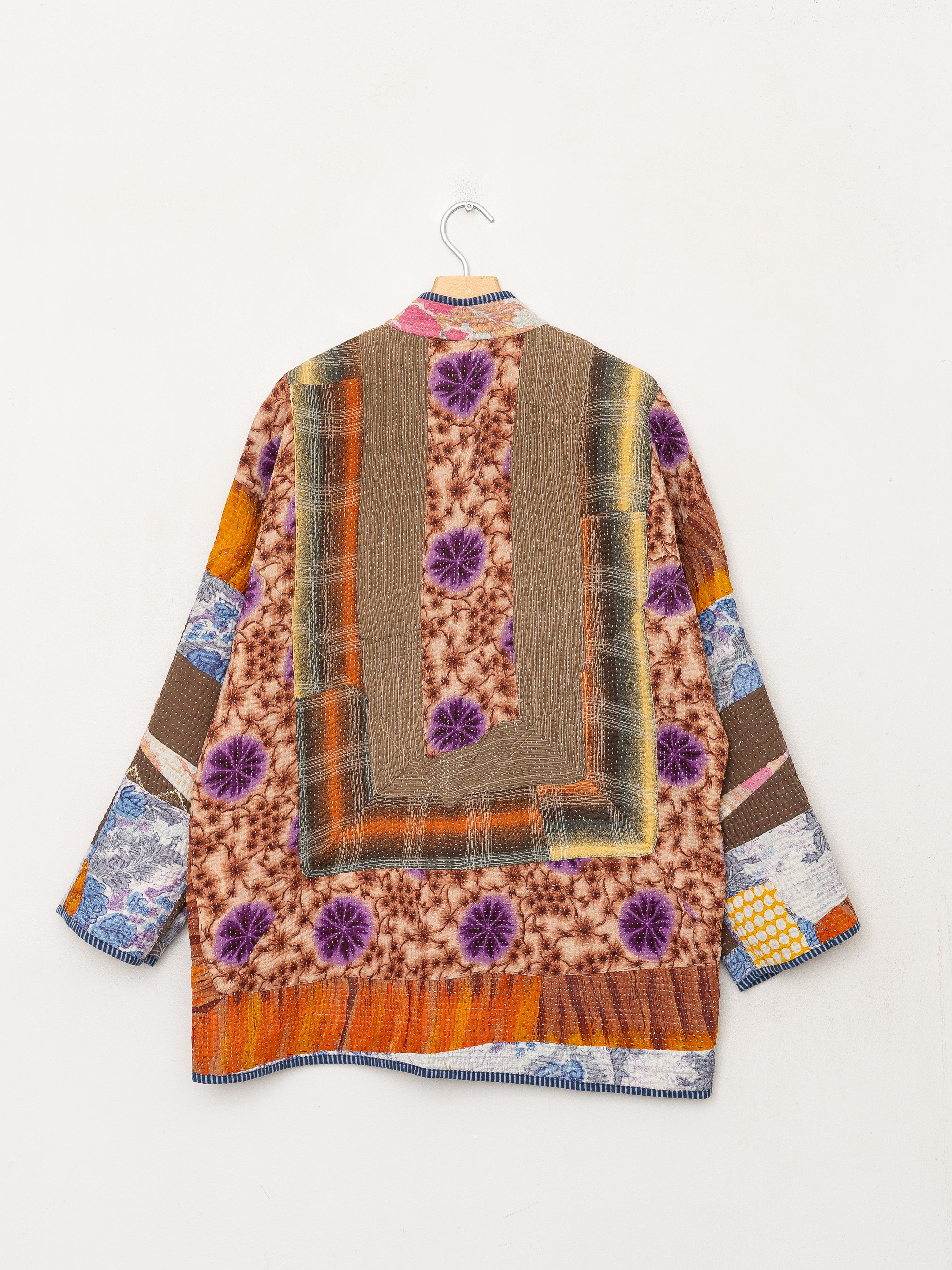 The Narmada Quilted Patchwork Kantha Jacket