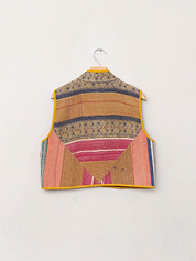 The Kaira Quilted Patchwork Kantha Vest