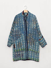 The Sai Quilted Indigo Kantha Coat