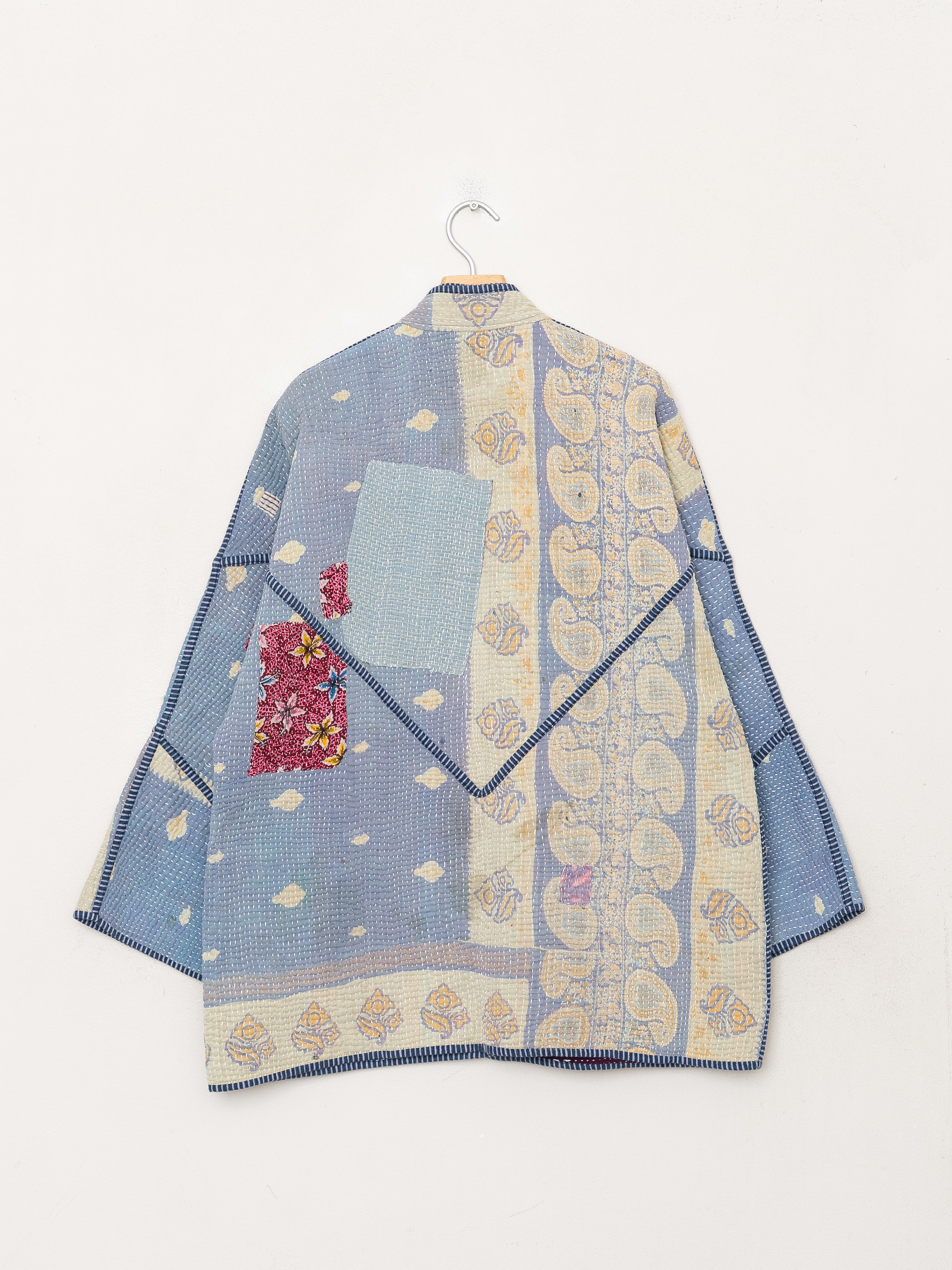 The Narmada Quilted Patchwork Kantha Jacket