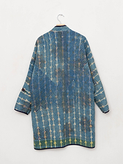 The Sai Quilted Indigo Kantha Coat