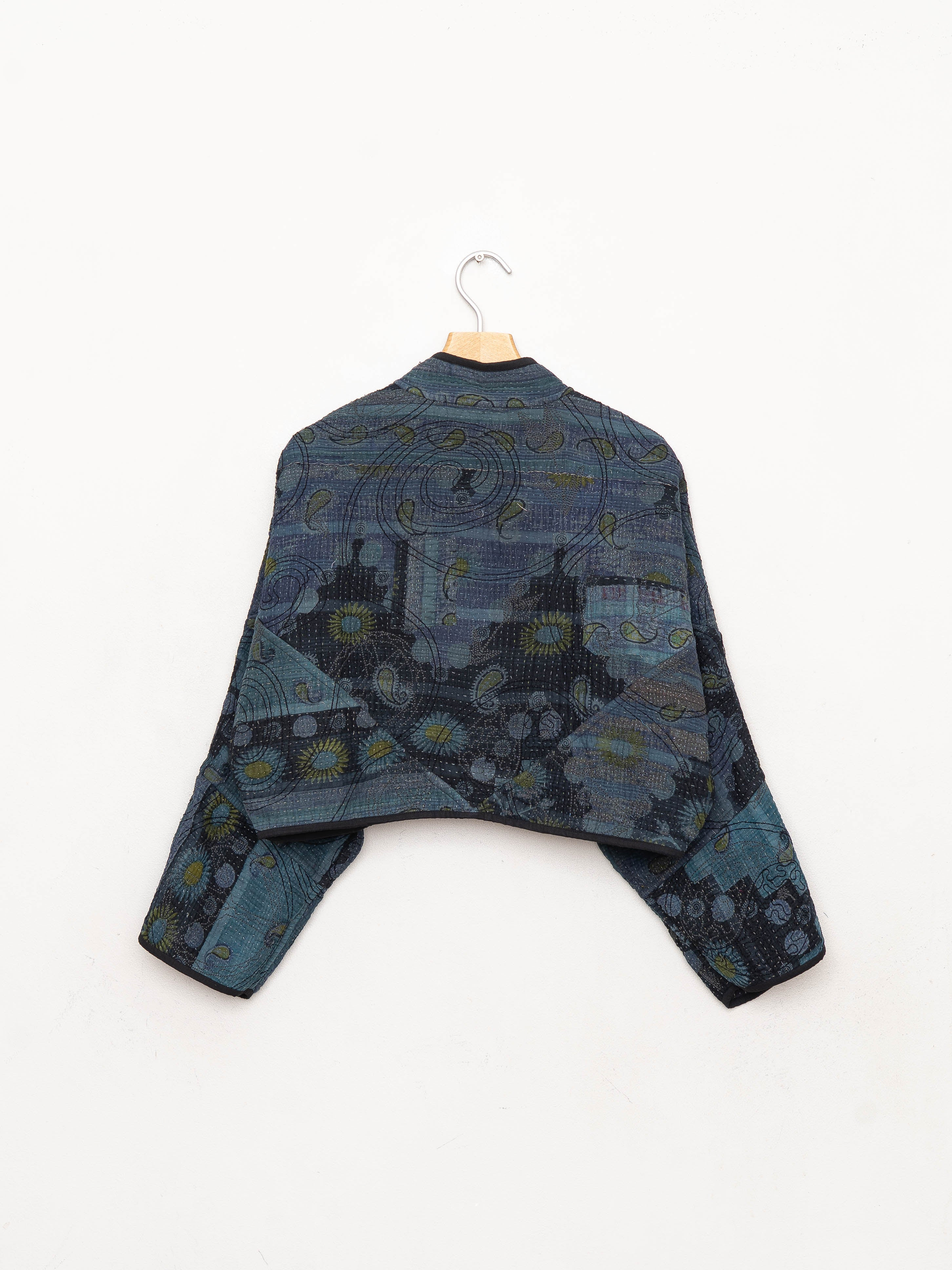 The Kaira Cropped Suzani Quilted Kantha Jacket