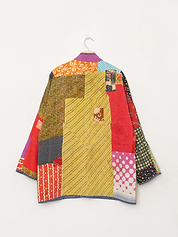 The Narmada Quilted Patchwork Kantha Jacket