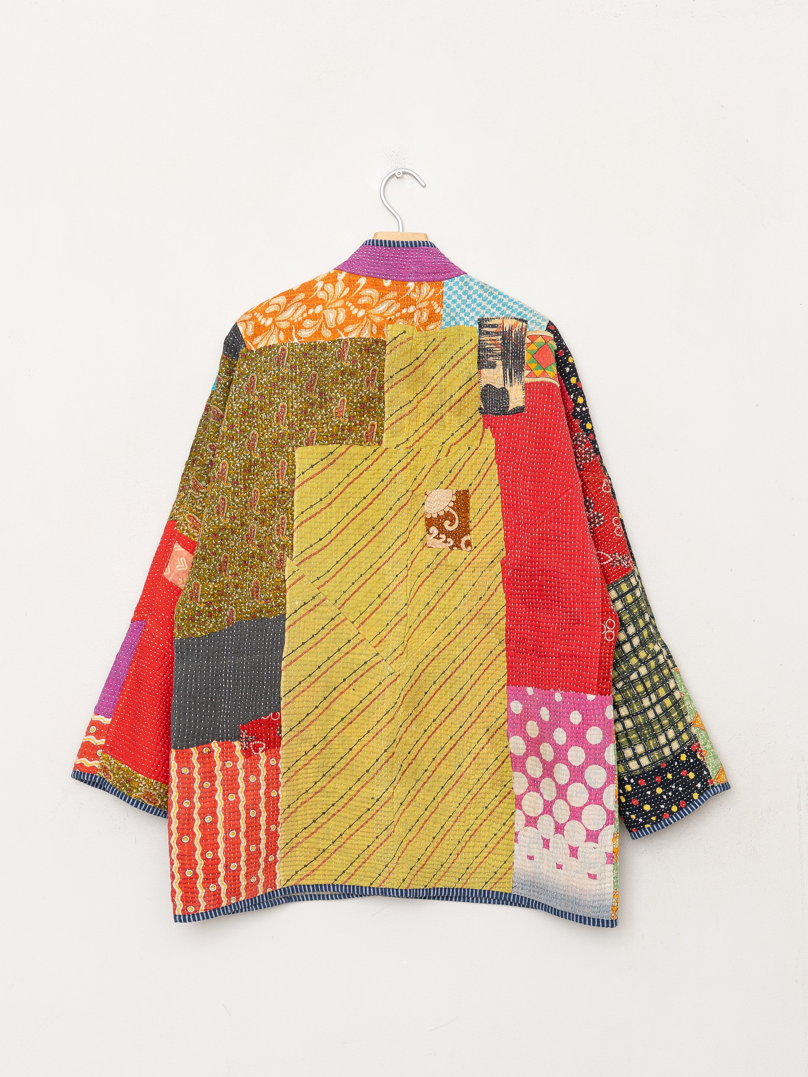 The Narmada Quilted Patchwork Kantha Jacket