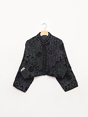The Kaira Cropped Suzani Quilted Kantha Jacket