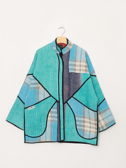 The Narmada Quilted Patchwork Kantha Jacket