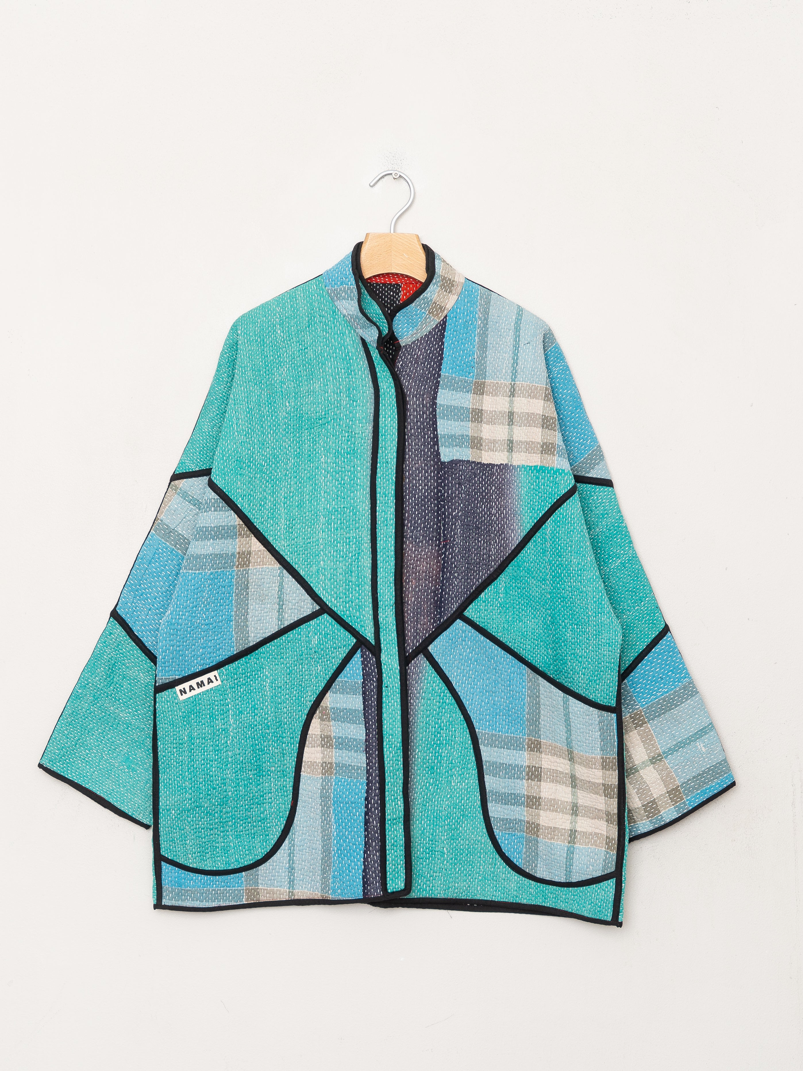 The Narmada Quilted Patchwork Kantha Jacket