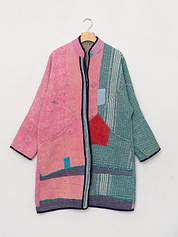 The Sai Quilted Patchwork Kantha Coat