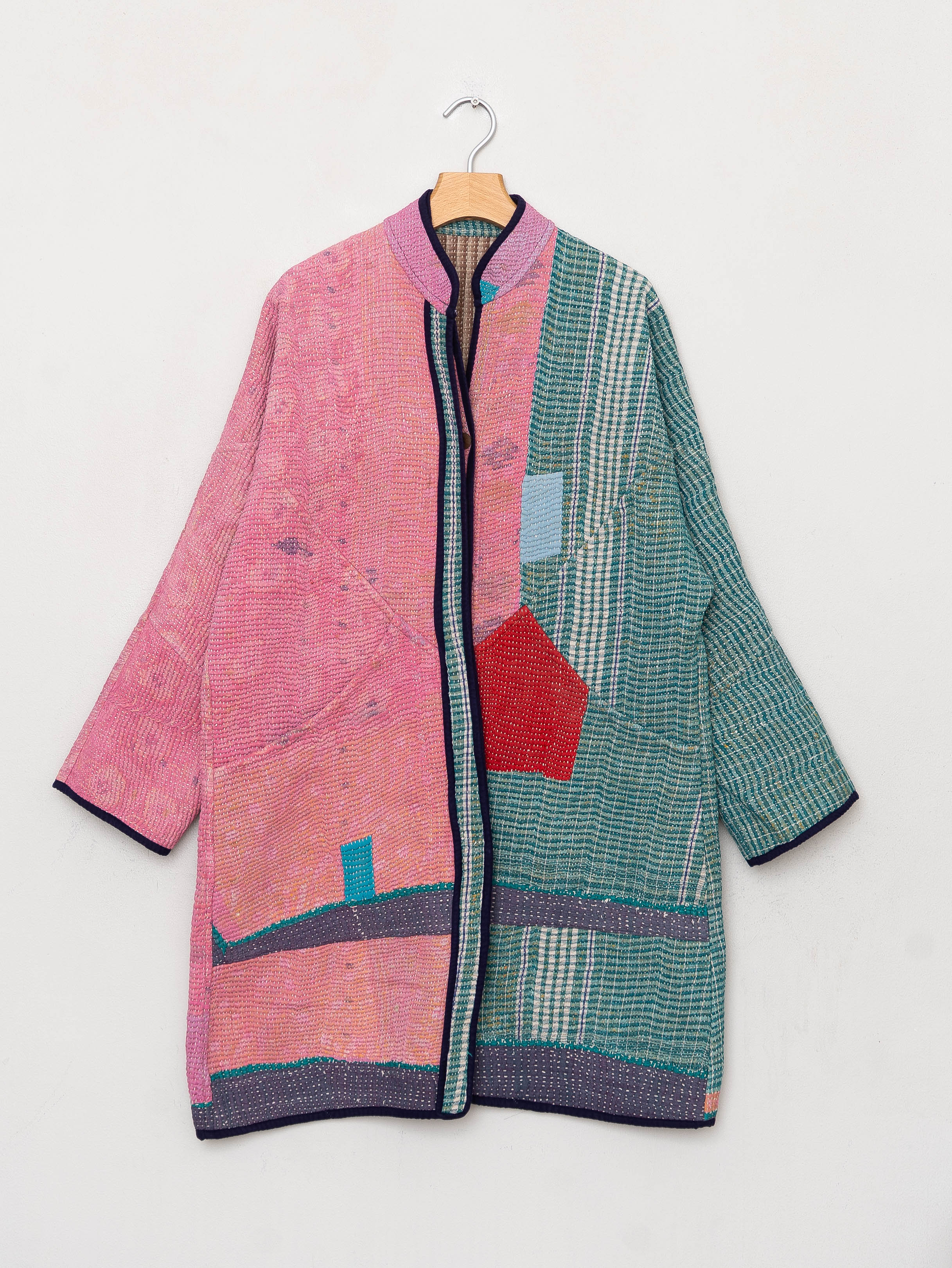The Sai Quilted Patchwork Kantha Coat