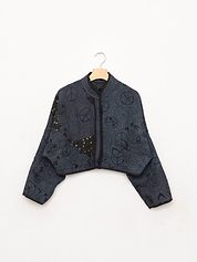 The Kaira Cropped Suzani Quilted Kantha Jacket