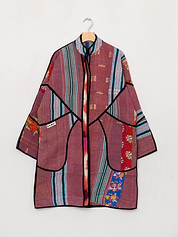 The Sai Quilted Patchwork Kantha Coat