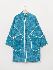 The Sai Quilted Indigo Kantha Coat
