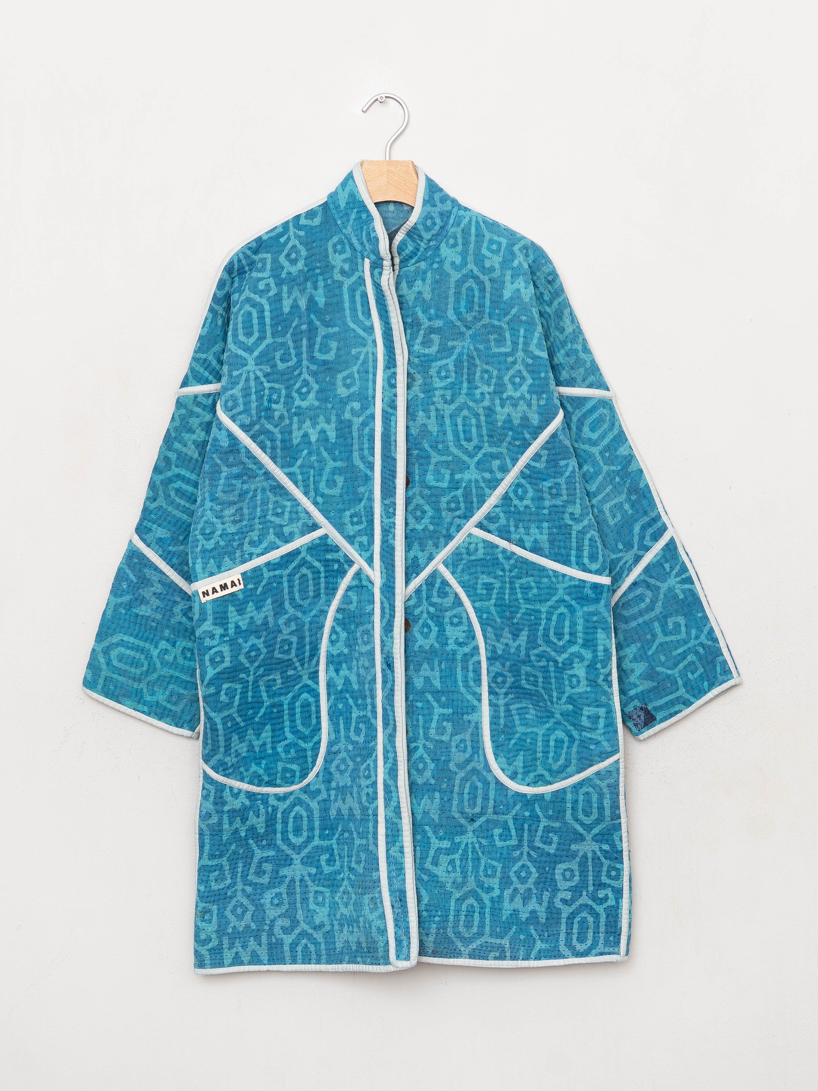 The Sai Quilted Indigo Kantha Coat