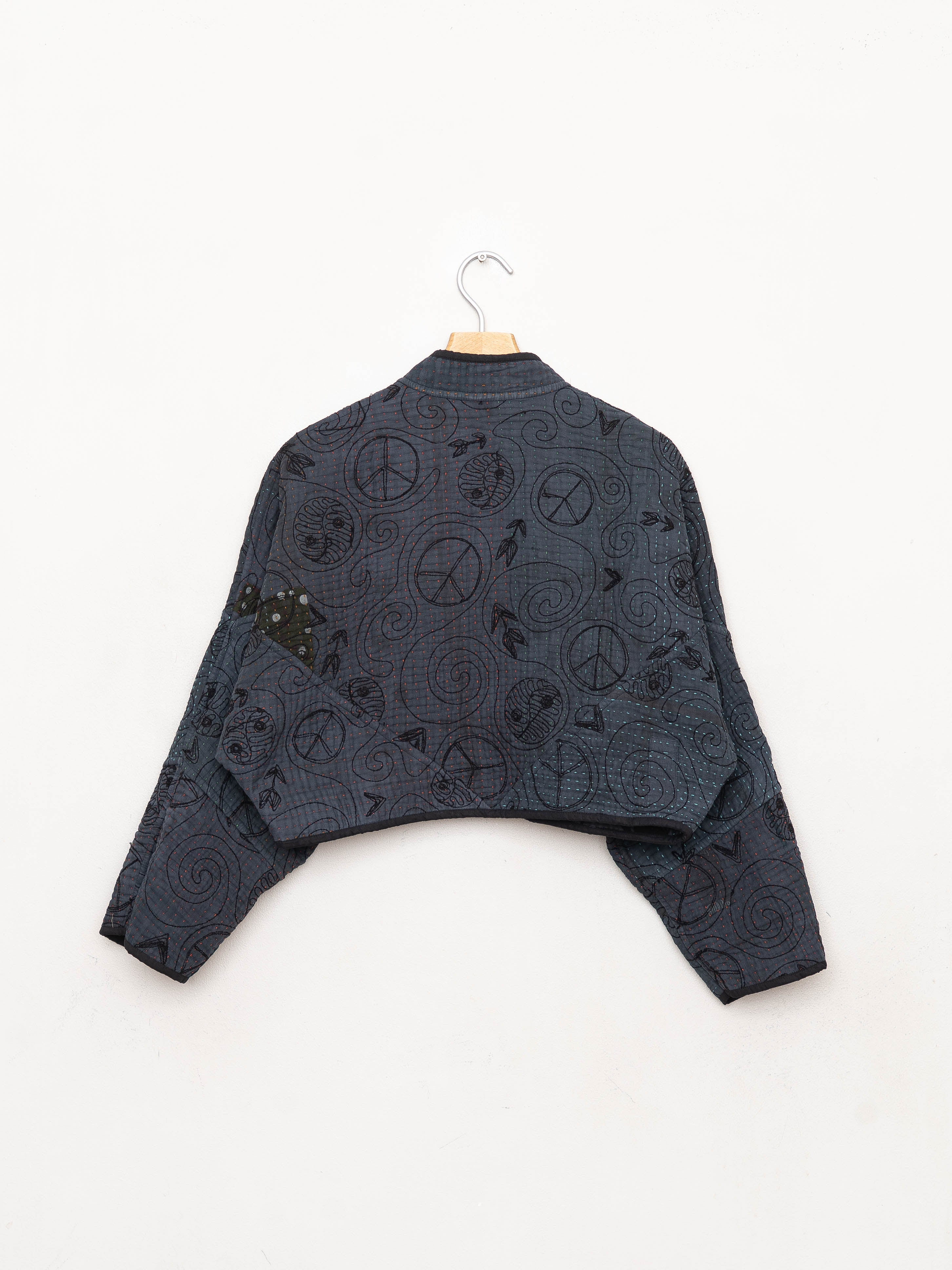 The Kaira Cropped Suzani Quilted Kantha Jacket