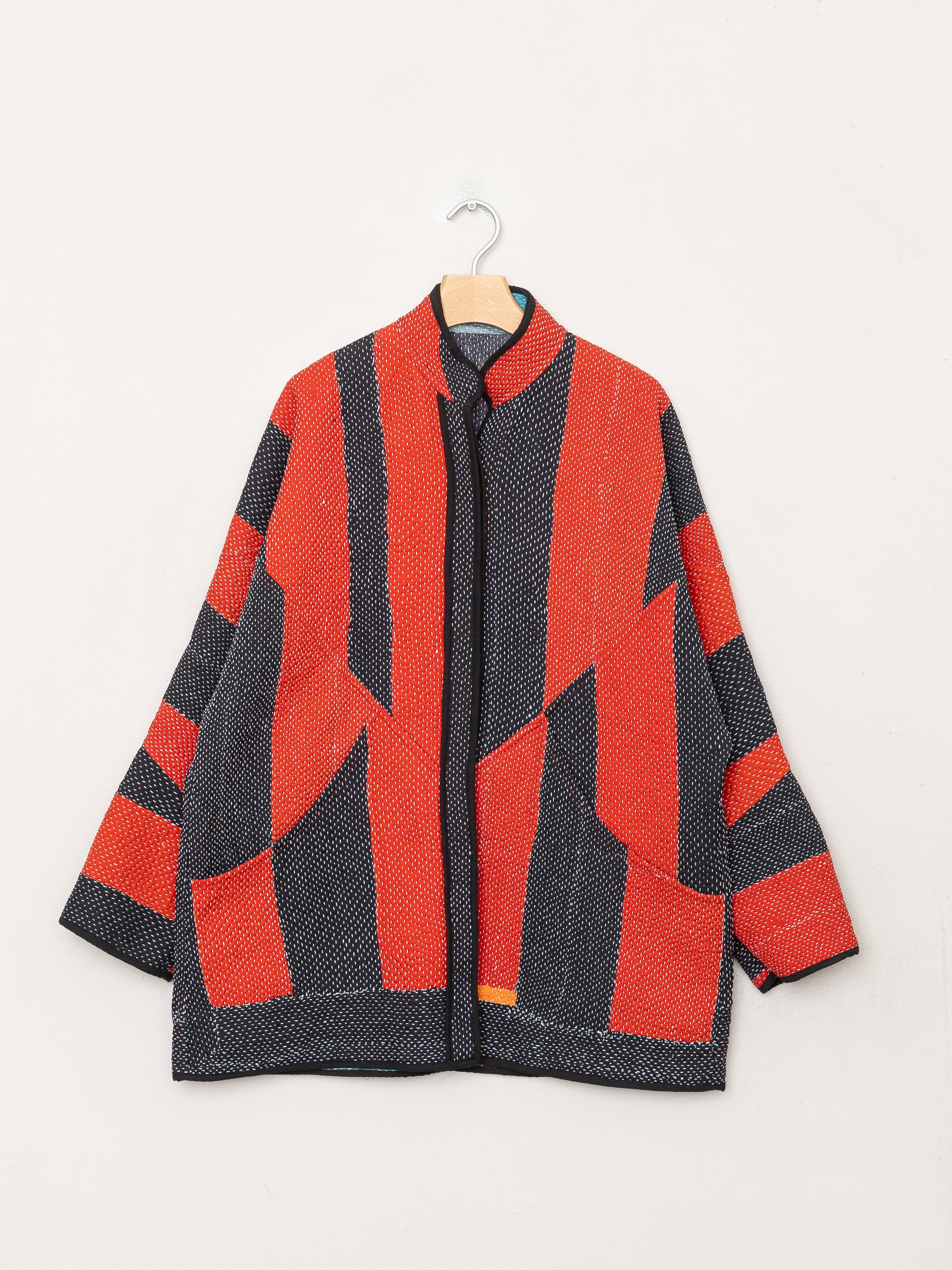 The Narmada Quilted Patchwork Kantha Jacket