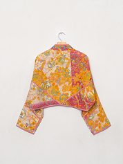 The Kaira Cropped Suzani Quilted Kantha Jacket