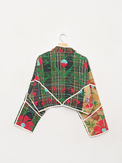 The Kaira Cropped Suzani Quilted Kantha Jacket