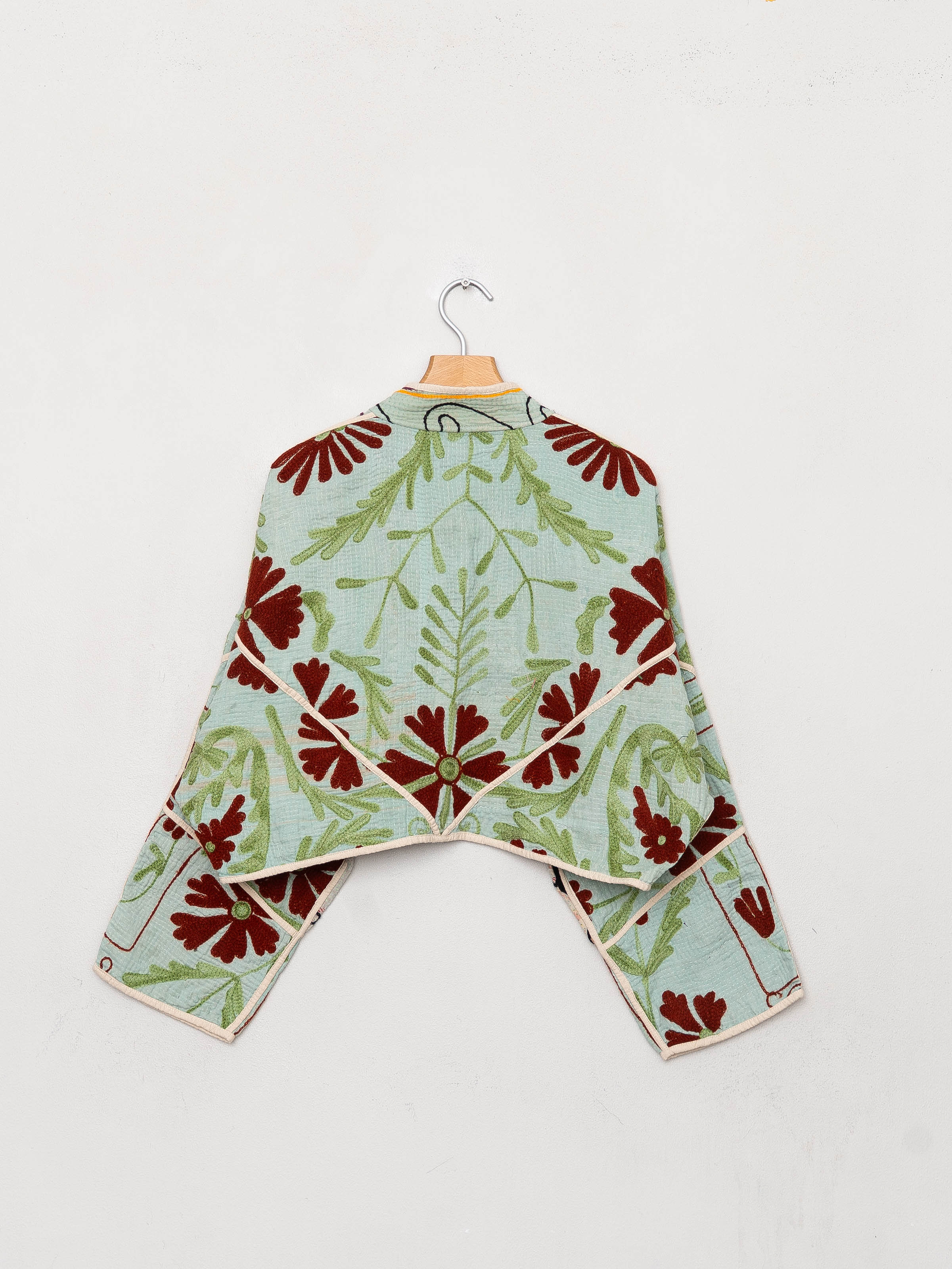 The Kaira Cropped Suzani Quilted Kantha Jacket