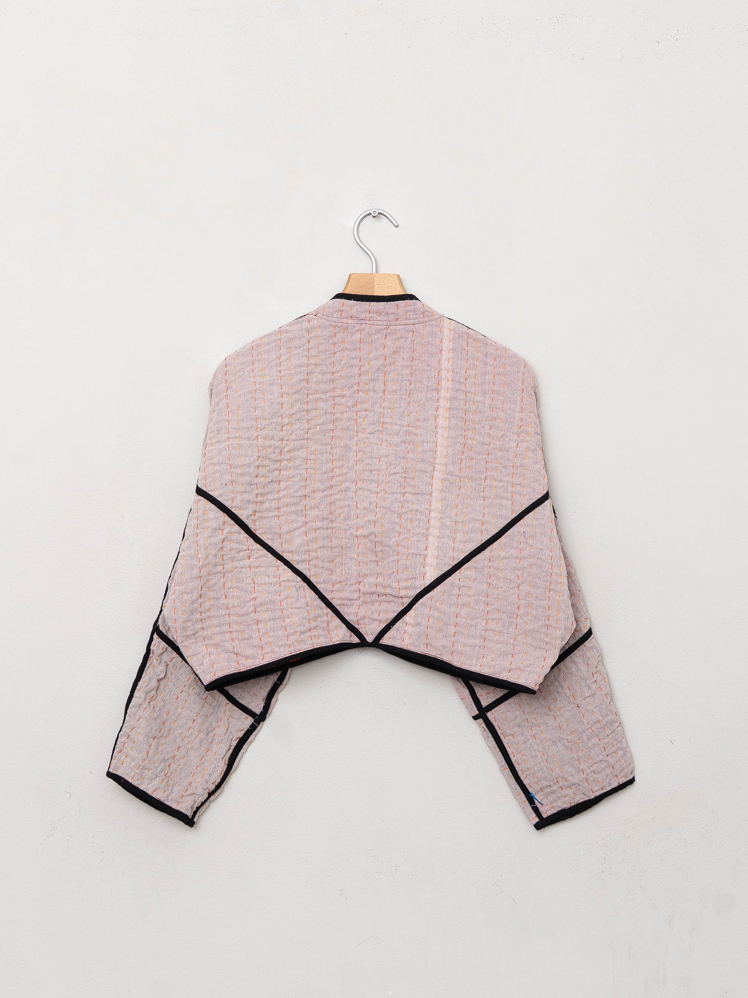 The Kaira Cropped Suzani Cut Out Kantha Jacket