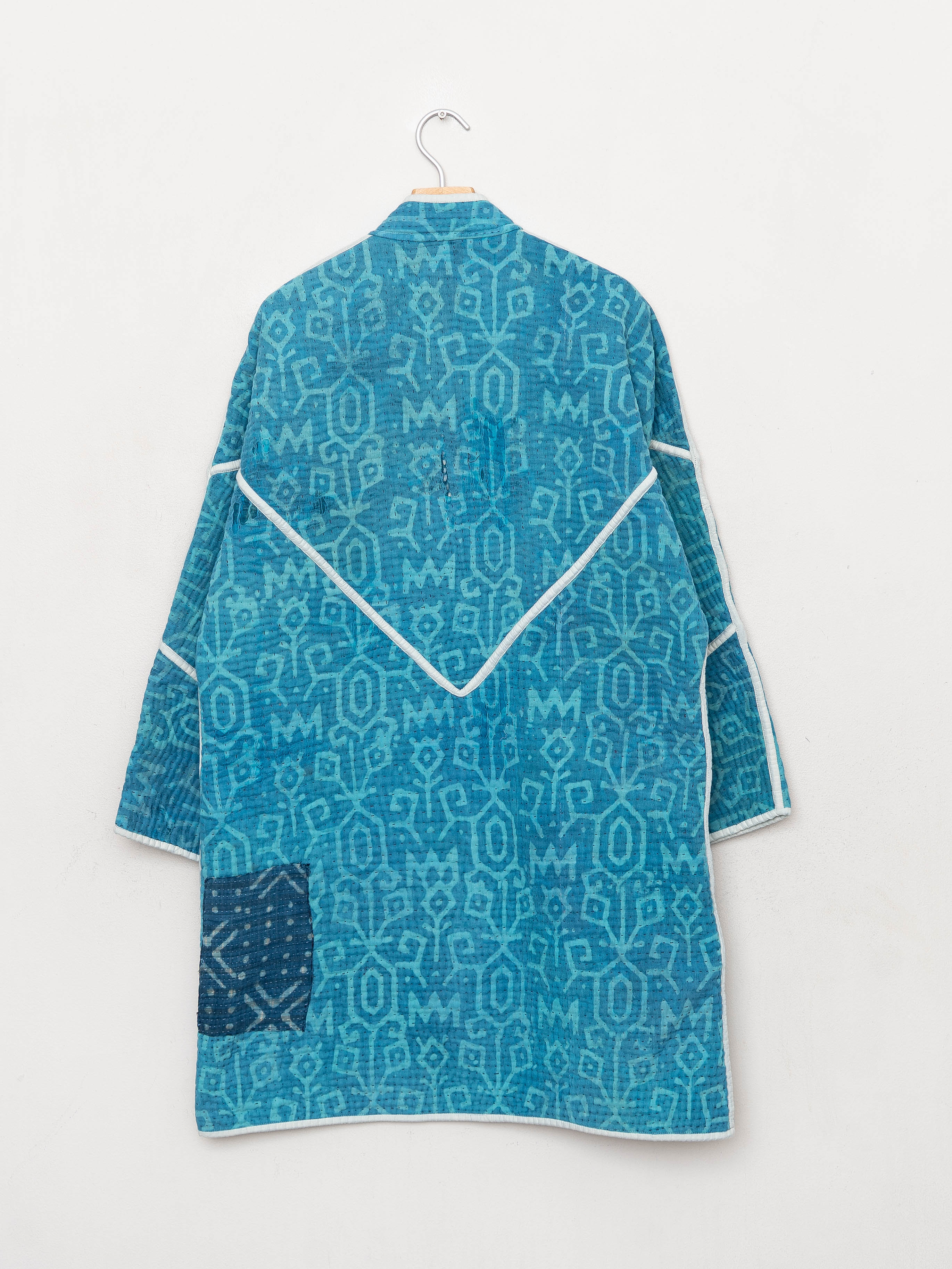 The Sai Quilted Indigo Kantha Coat