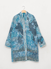 The Sai Quilted Indigo Kantha Coat