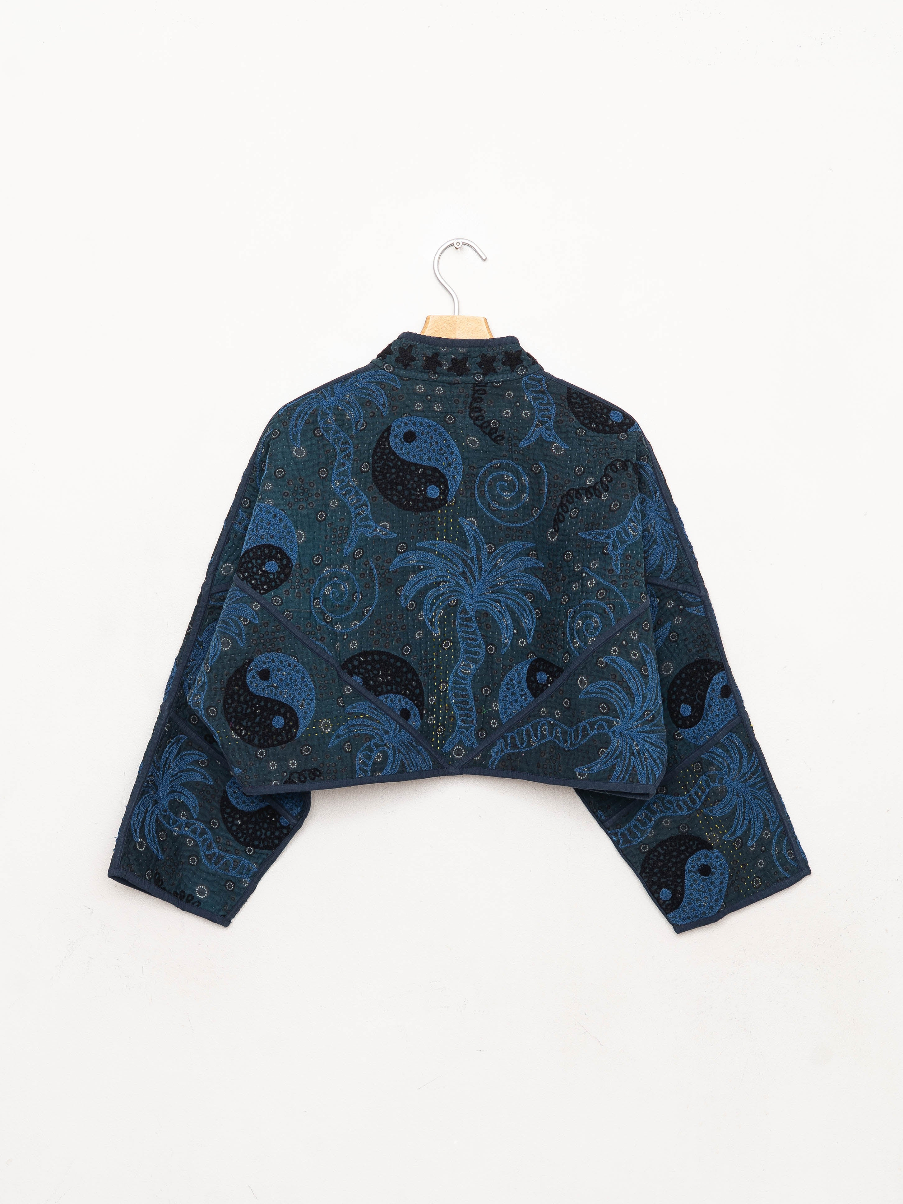 The Kaira Cropped Suzani Quilted Kantha Jacket