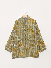 The Narmada Quilted Indigo Kantha Jacket