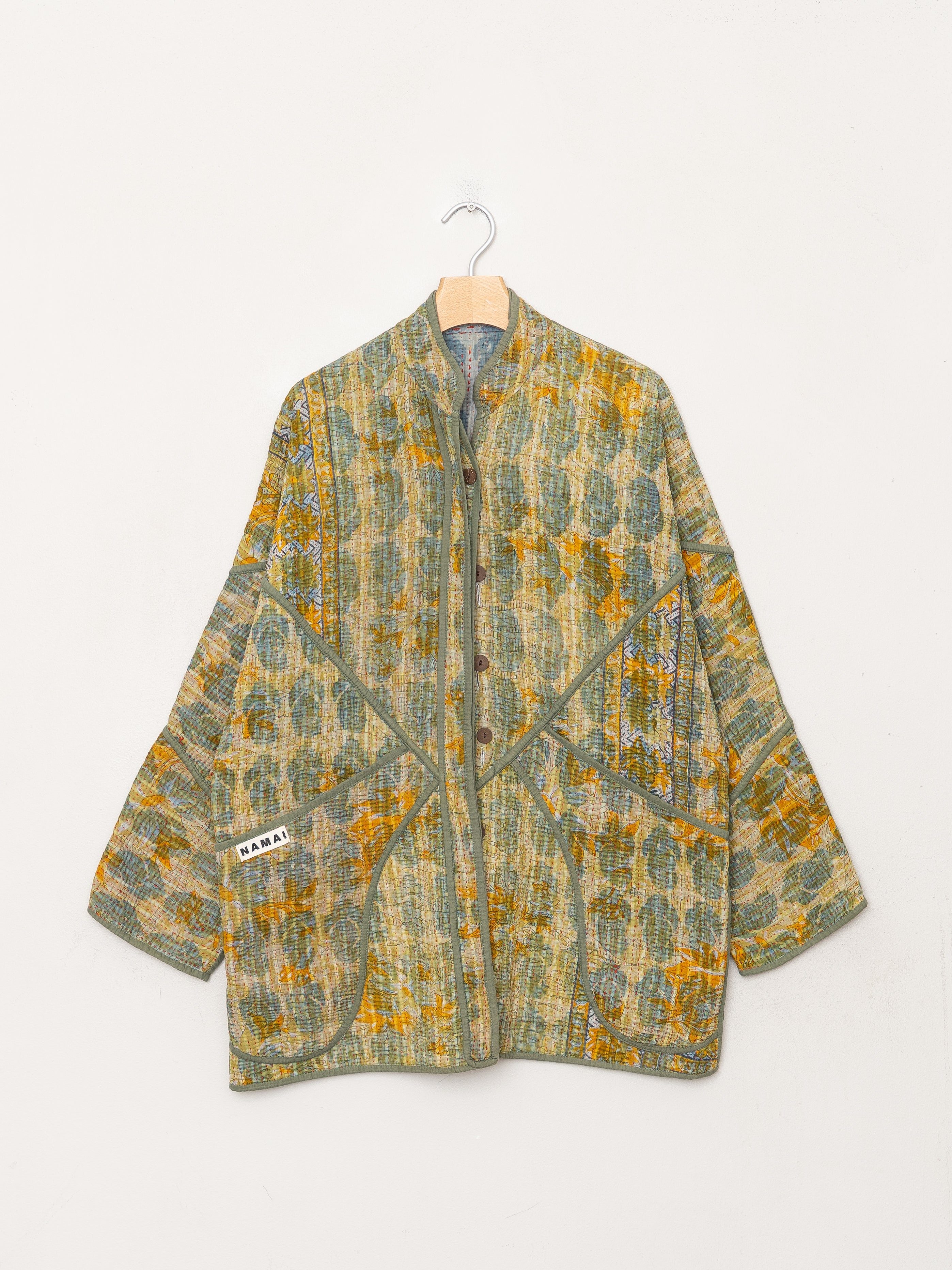 The Narmada Quilted Indigo Kantha Jacket