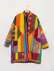 The Sai Quilted Patchwork Kantha Coat