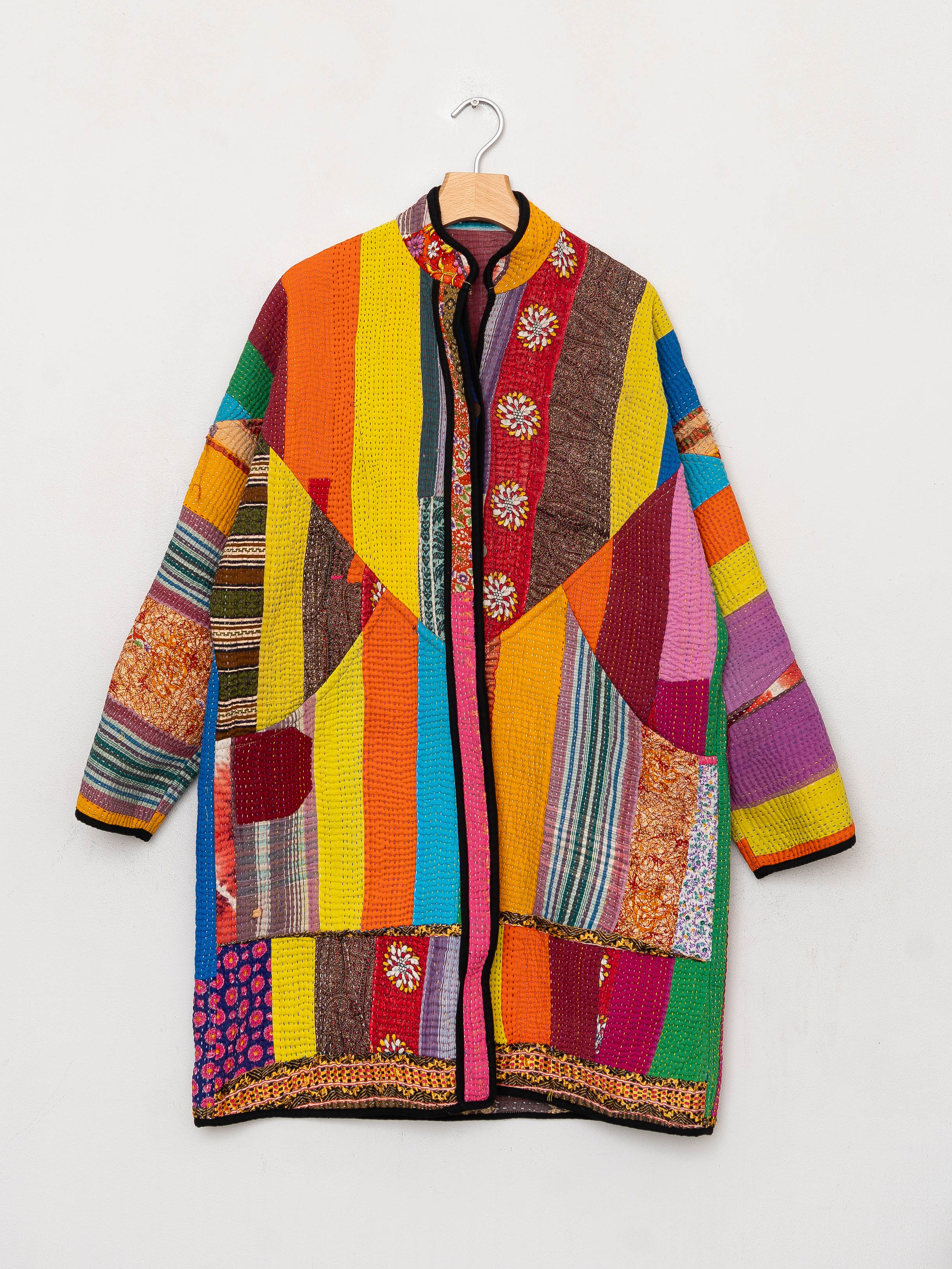 The Sai Quilted Patchwork Kantha Coat